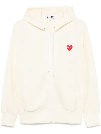 COMME DES GARÇONS PLAY ZIPPED RED EMBLEM HOODIE