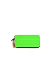 Comme Des Garçons Play Zipper Wallet In Neon Green