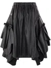 Comme Des Garçons Pleat-detailing Midi Skirt In Black