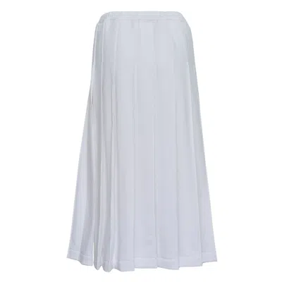 Comme Des Garçons Pleated A Line Skirt In White