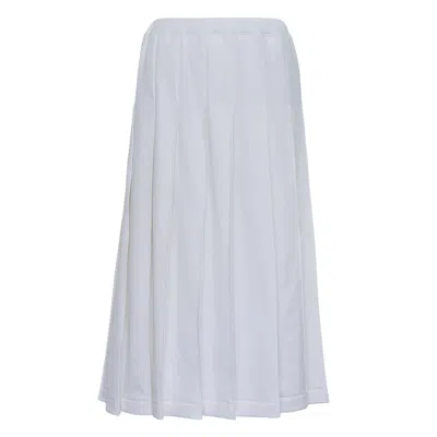 Comme Des Garçons Pleated A Line Skirt In White