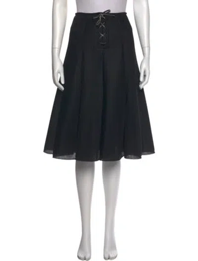 Pre-owned Comme Des Garçons Pleated Accents Knee-length Skirt In Black