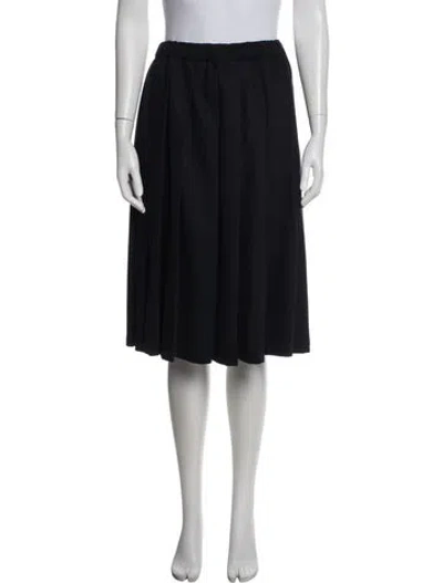 Pre-owned Comme Des Garçons Pleated Accents Midi Length Skirt In Black