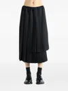Comme Des Garçons Pleated Asymmetric Midi Skirt In Black