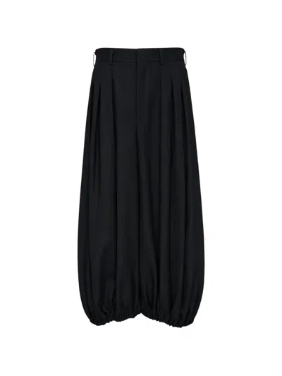 Comme Des Garçons Pleated Balloon Pallazo Pants In Black