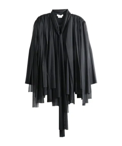 Comme Des Garçons Pleated Blouse In Black
