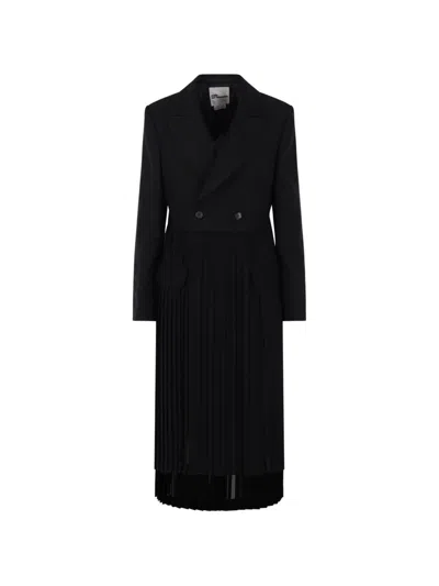 Comme Des Garçons Pleated Button Dress In Black