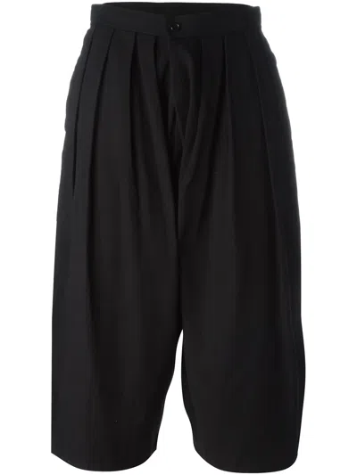 Comme Des Garçons Cropped-hose Mit Bundfalten In Black