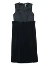 Comme Des Garçons Pleated Dress In Blue