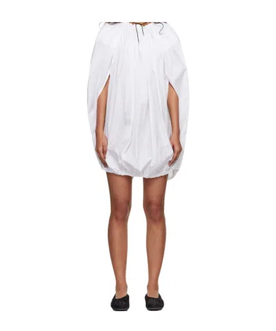 Comme Des Garçons Pleated Dress In White