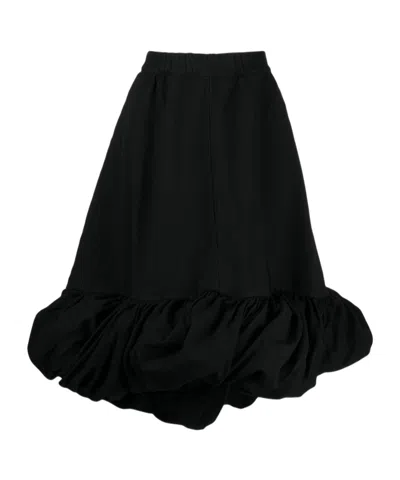 Comme Des Garçons Pleated Elastic Waist Skirt In Black