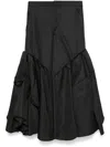 Comme Des Garçons Pleated Flared Trousers In Black
