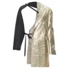 Comme Des Garçons Comme Des Garcons Pleated Harness Asymmetric Open Jacket In Gold