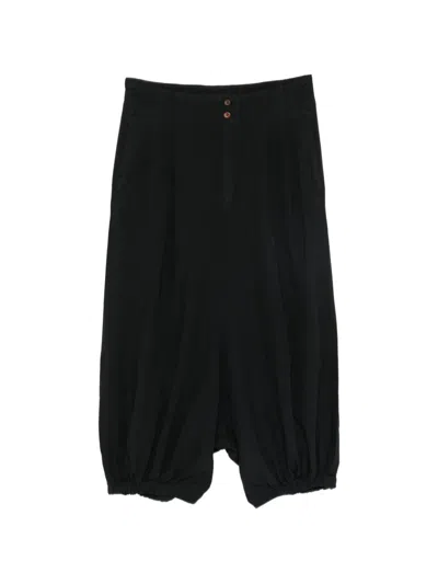 Comme Des Garçons Pleated High-waisted Balloon Trousers In Black