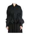 Comme Des Garçons Pleated Lapel Casual Jacket In Black