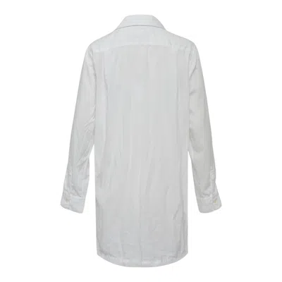 Comme Des Garçons Pleated Long Blouse In White