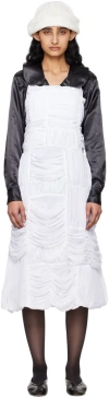 Comme Des Garçons Pleated Mid-length Dress In White