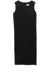Comme Des Garçons Pleated Midi Dress In Black
