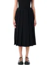 Comme Des Garçons Elastic Waistband Midi Pleated Skirt