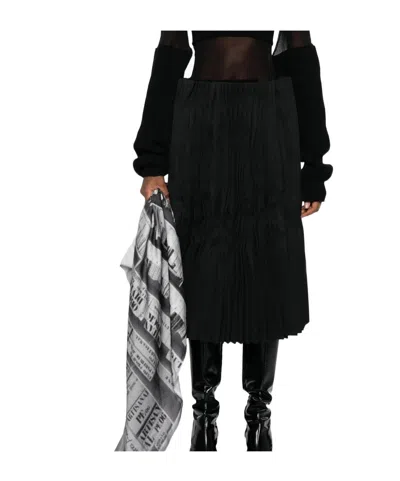 Comme Des Garçons Pleated Midi Skirt In Green