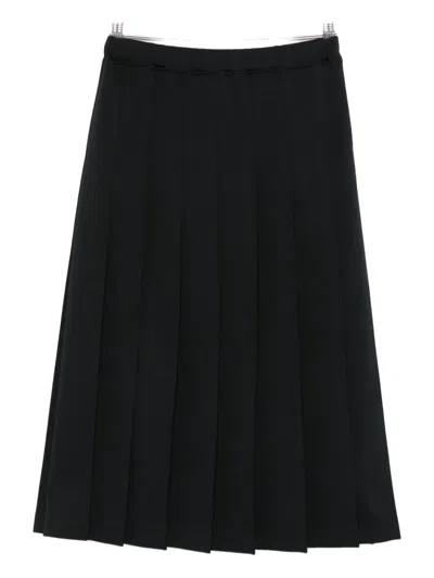 Comme Des Garçons Pleated Midi Skirt In Black