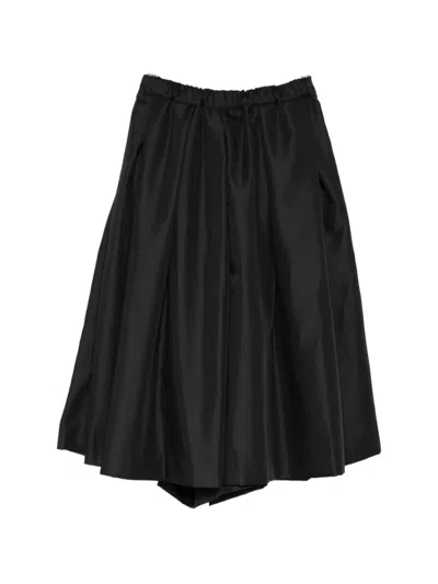 Comme Des Garçons Pleated Midi Skirt In Black
