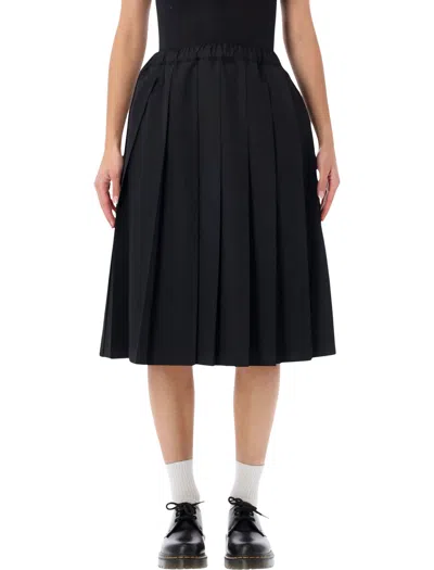 Comme Des Garçons Comme Des Garcons Pleated Midi Skirt In Black