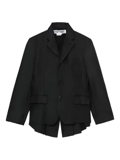 Comme Des Garçons Pleated-panel Blazer In Black