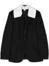 Comme Des Garçons Pleated Single-breasted Blazer In Black