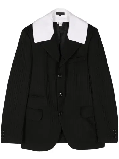 Comme Des Garçons Pleated Single-breasted Blazer In Black