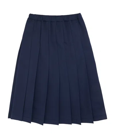 Comme Des Garçons Pleated Skirt Dark Blue