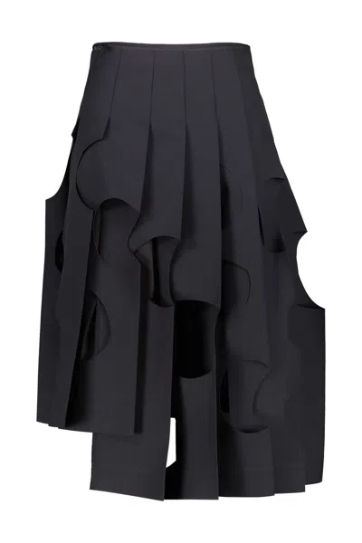 Comme Des Garçons Pleated Skirt In Navy | ModeSens