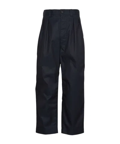 Comme Des Garçons Pleated Straight-leg Trousers In Blue