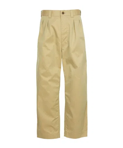 Comme Des Garçons Pleated Straight-leg Trousers In Brown