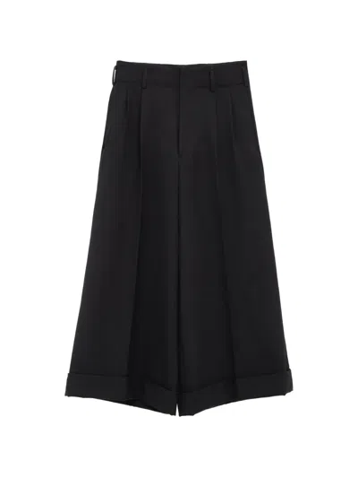 Comme Des Garçons Pleated Turn-up Trousers In Animal Print