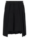 Comme Des Garçons Bermuda Shorts With Pleated Design And Pockets In Black