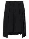 Comme Des Garçons Bermuda Shorts With Pleated Design And Pockets In Black