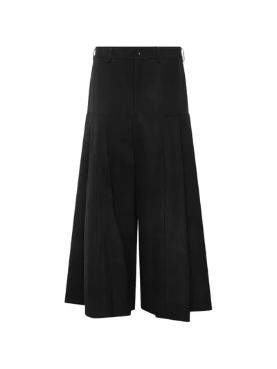 Comme Des Garçons Pleated Wide-leg Trousers In Black