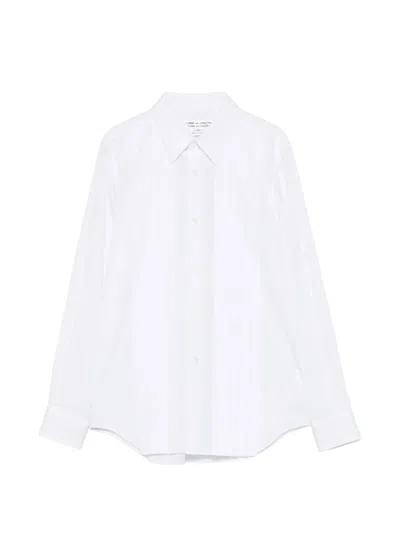 Comme Des Garçons Pleated-panel Blouse In White