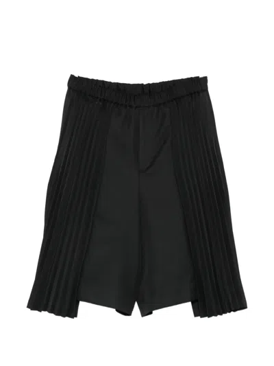 Comme Des Garçons Pleated-panel Trousers In Black
