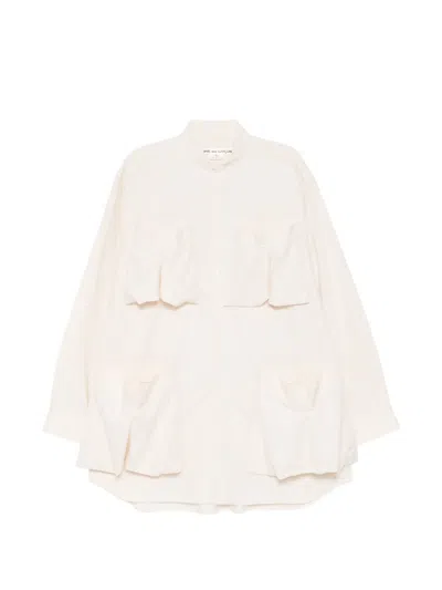 Comme Des Garçons Pleated-pocket Shirt In Neutral