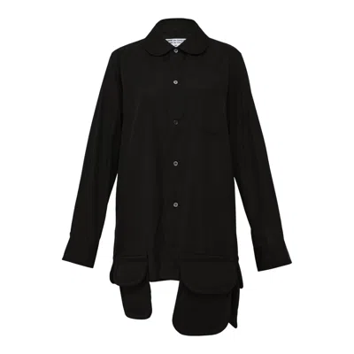 Comme Des Garçons Pocket Hem Blouse In Black