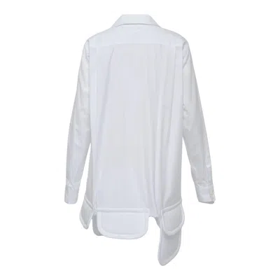 Comme Des Garçons Pocket Hem Blouse In White
