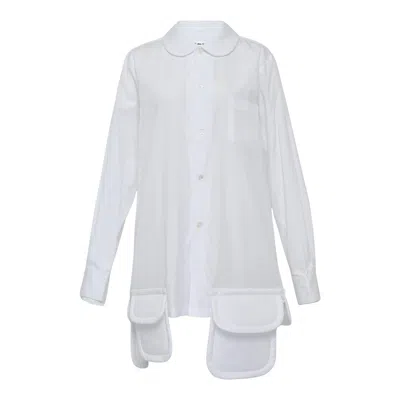 Comme Des Garçons Pocket Hem Blouse In White