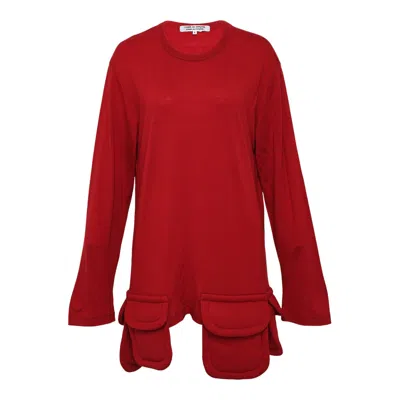 Comme Des Garçons Pocket Hem Tee In Red