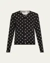 Comme Des Garçons Black Polka Dots Pattern Print Cardigan In Black