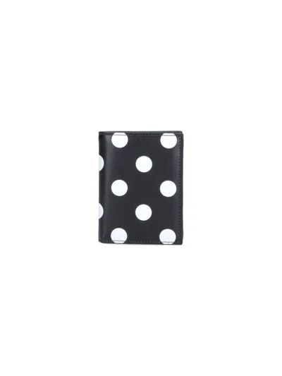 Comme Des Garçons Polka Dot Bifold Wallet In Black