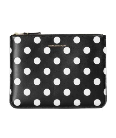 Comme Des Garçons Polka Dot Clutch In Black