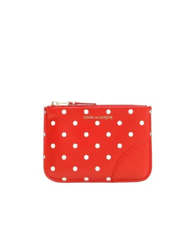 COMME DES GARÇONS COMME DES GARÇONS WALLET POLKA DOT PRINTED COIN ZIPPED WALLET