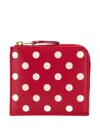 Comme Des Garçons Polka-dot L-zip Wallet In Red